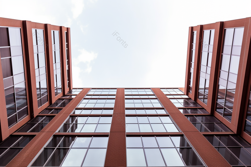 实拍红色大楼写字楼仰视局部摄影背景,高清,摄影图,摄影图片,图片大全,摄影图免费下载